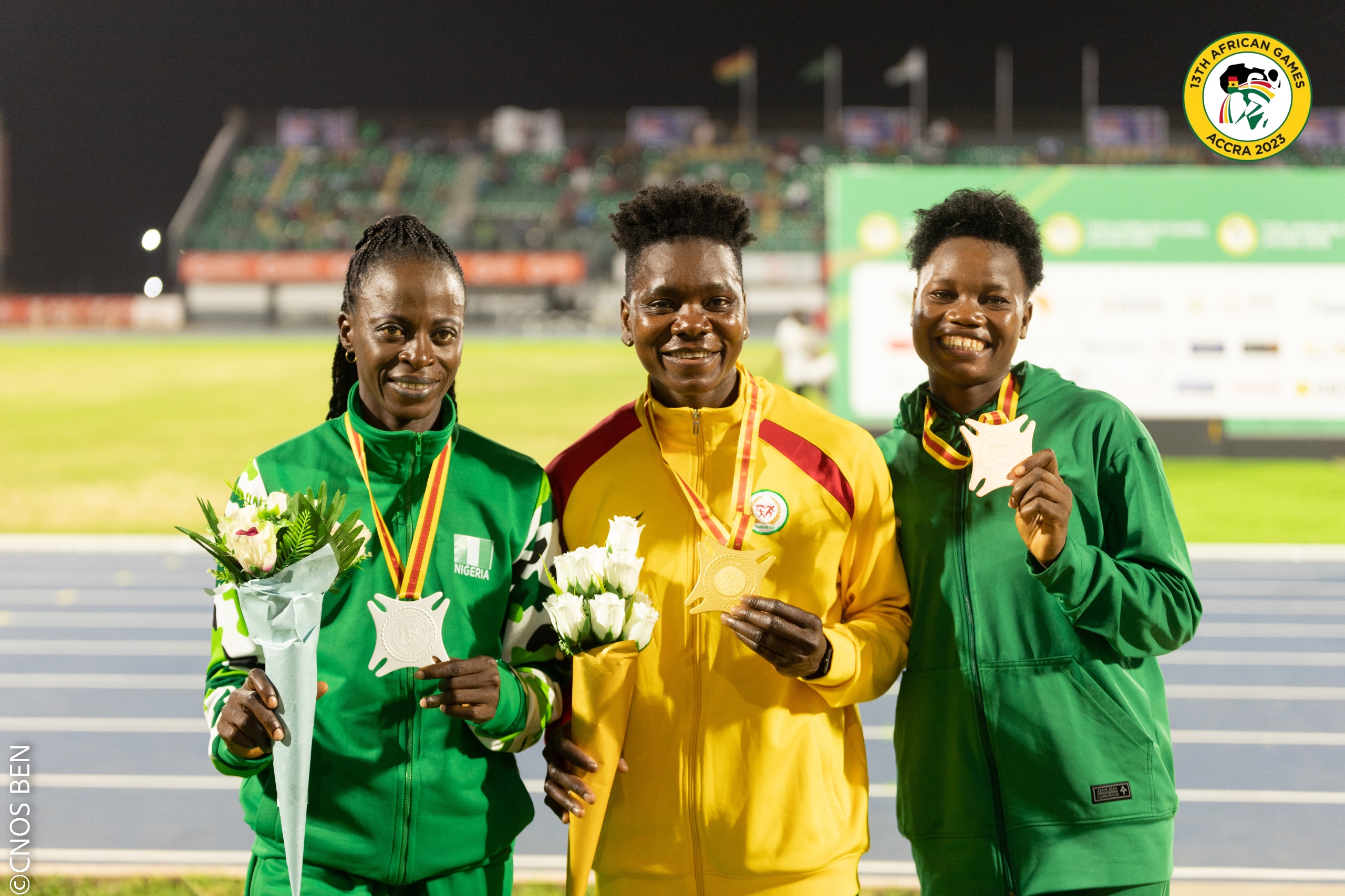 Lire la suite à propos de l’article Athlétisme – 13èmes Jeux Africains « Accra 2023 » : Odile Ahouanwanou Championne en Heptathlon