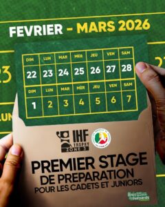Stage de préparation des sélections U18 et U20 du Bénin pour l’IHF Trophy zone 3