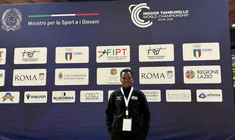 Tania Anita Dadélé arbitre internationale au Championnat du monde indoor de tambourin Rome 2026