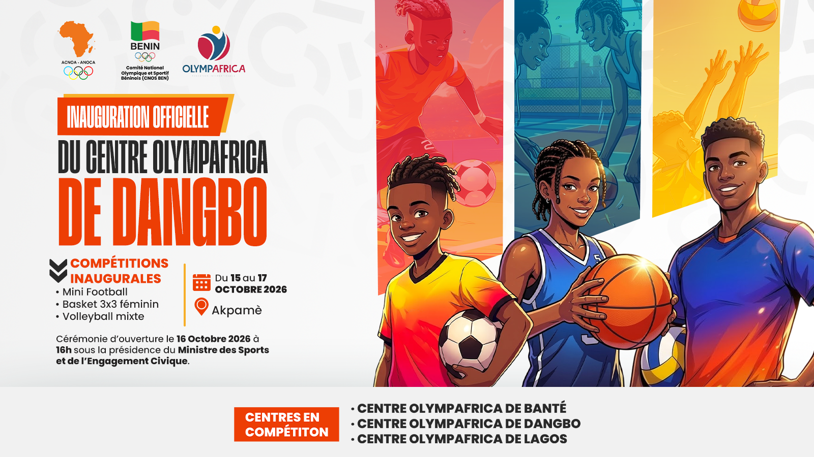 You are currently viewing Olympafrica : le Centre de Dangbo annonce son inauguration officielle pour le 16 octobre 2026